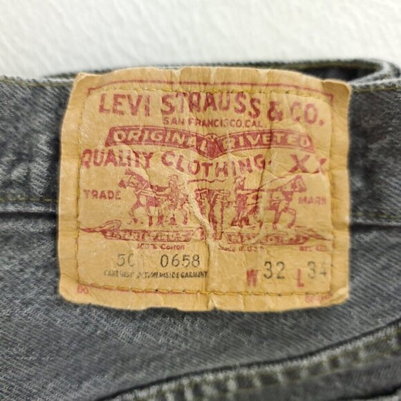 Levi's 501 XX Button Fly Vintage Jeans USA 80s Black 0658 "32x34" Actual 30x32 - Picture 4 of 12